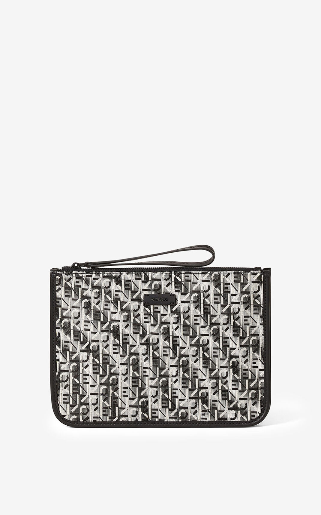 Clutch Kenzo Jacquard Courier Mujer Gris POX705941